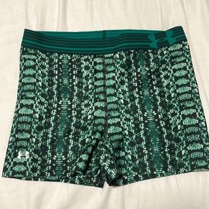 Green Snake Skin Compression Shorts